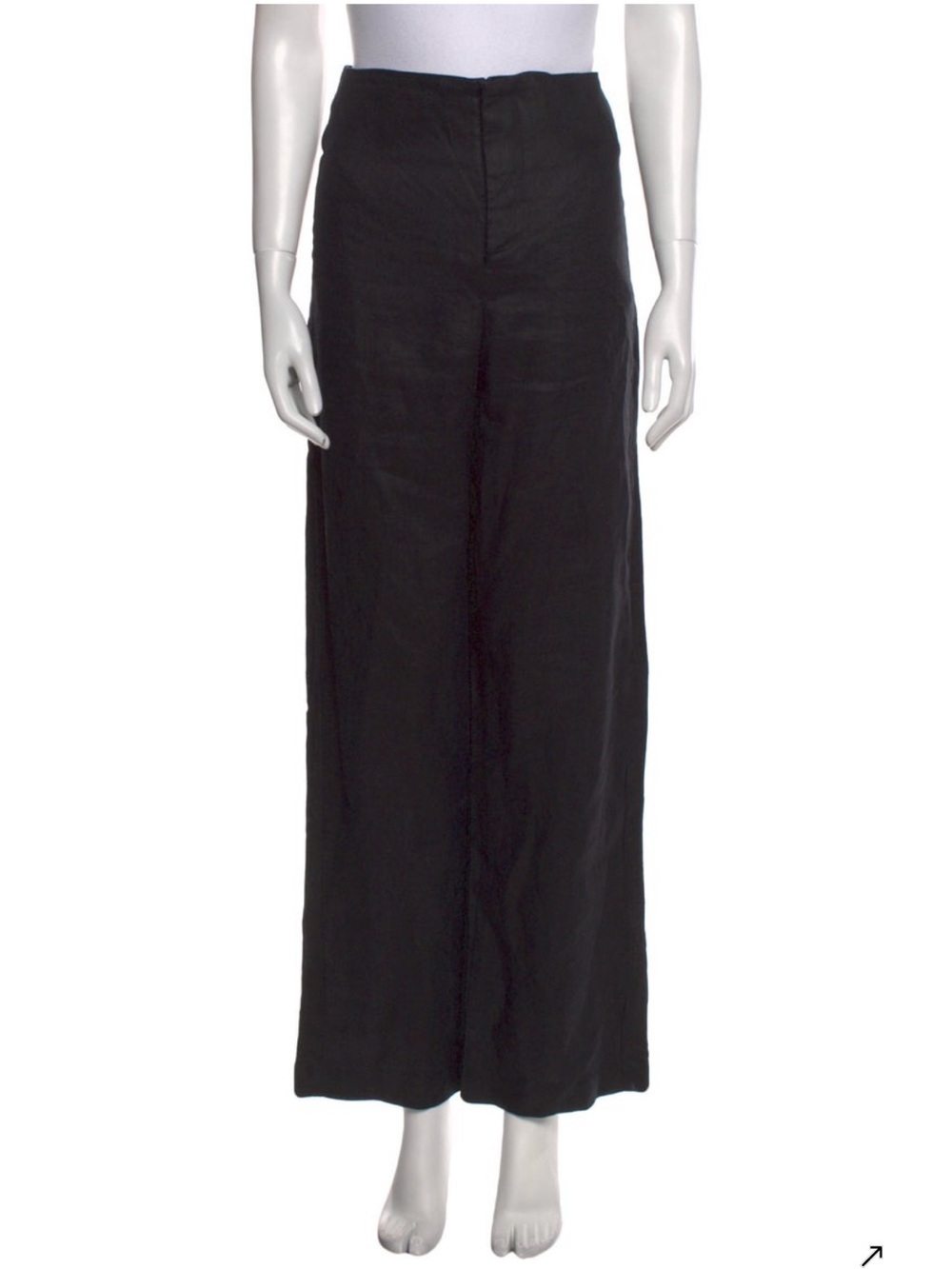 Faithfull the Brand XS Black Wide-Leg Linen Pants